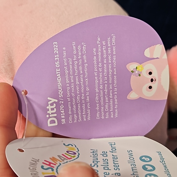 8" Ditty Pink Lemur Easter Squishmallow 2024 - Picture 5 of 6